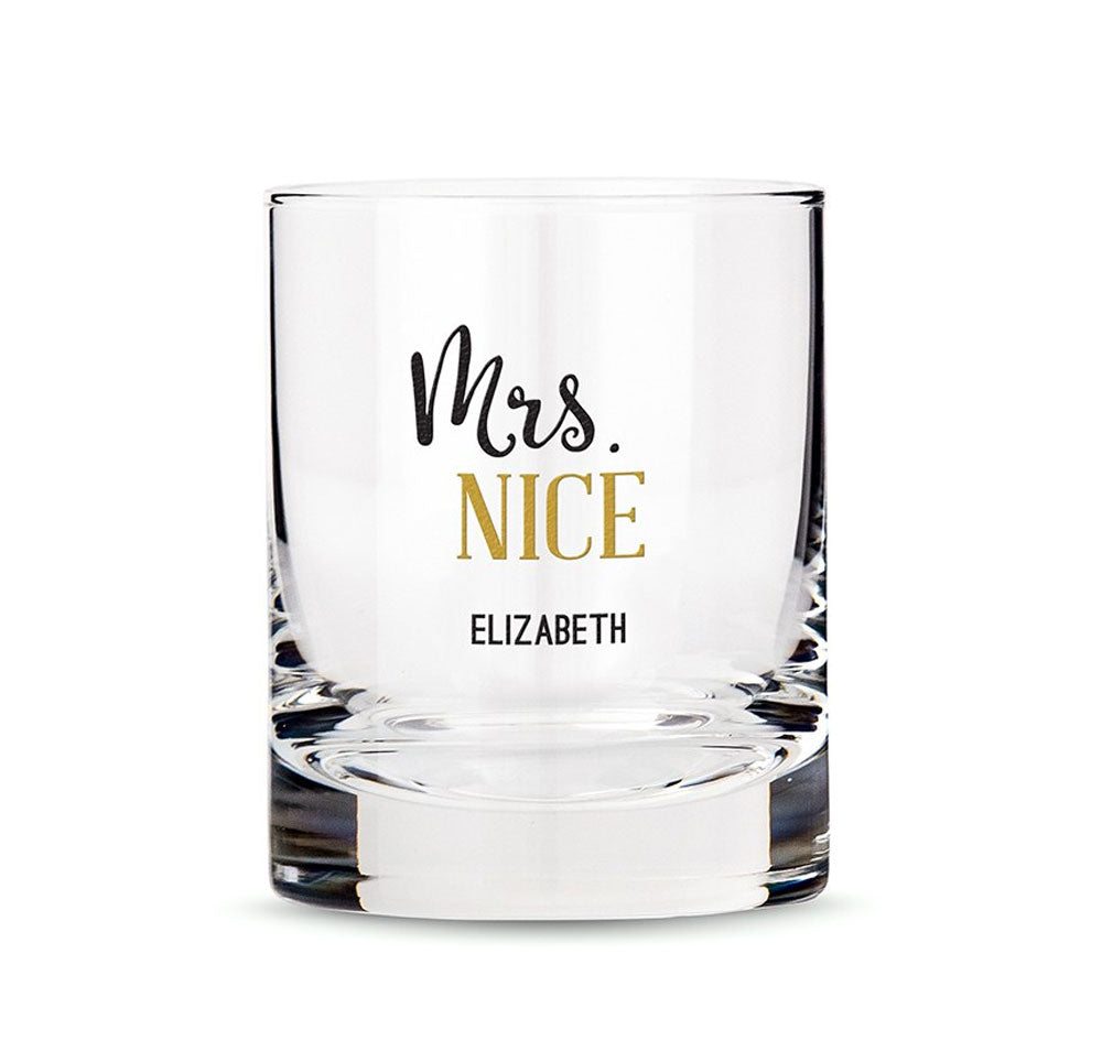 Personalized Whiskey Glass - Mrs. Nice