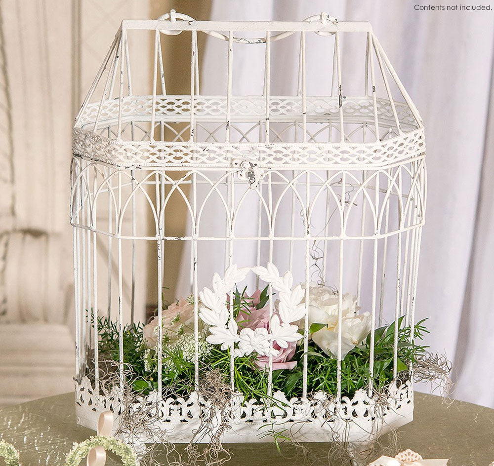 Metal Bird Cage Card Holder