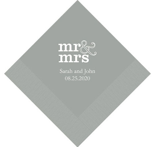Mr. &amp; Mrs. Personalized Wedding Napkins