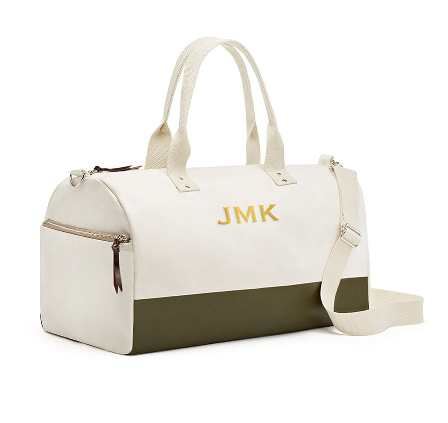 Personalized Canvas Weekender Bag - Army Green