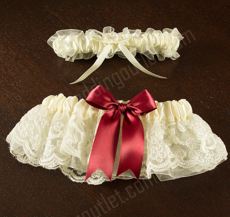 Chantilly Lace Custom Wedding Garter Set Ivory Chantilly Lace Custom Wedding Garter Set Ivory