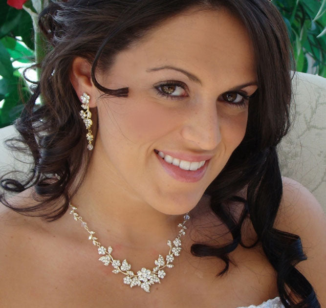 Silver Teardrop Bridal Jewelry Set