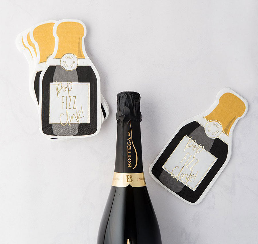 Champagne Bottle Wedding Napkins