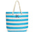 Large Stripe Cabana Bridesmaid Tote Bag - Sky Blue