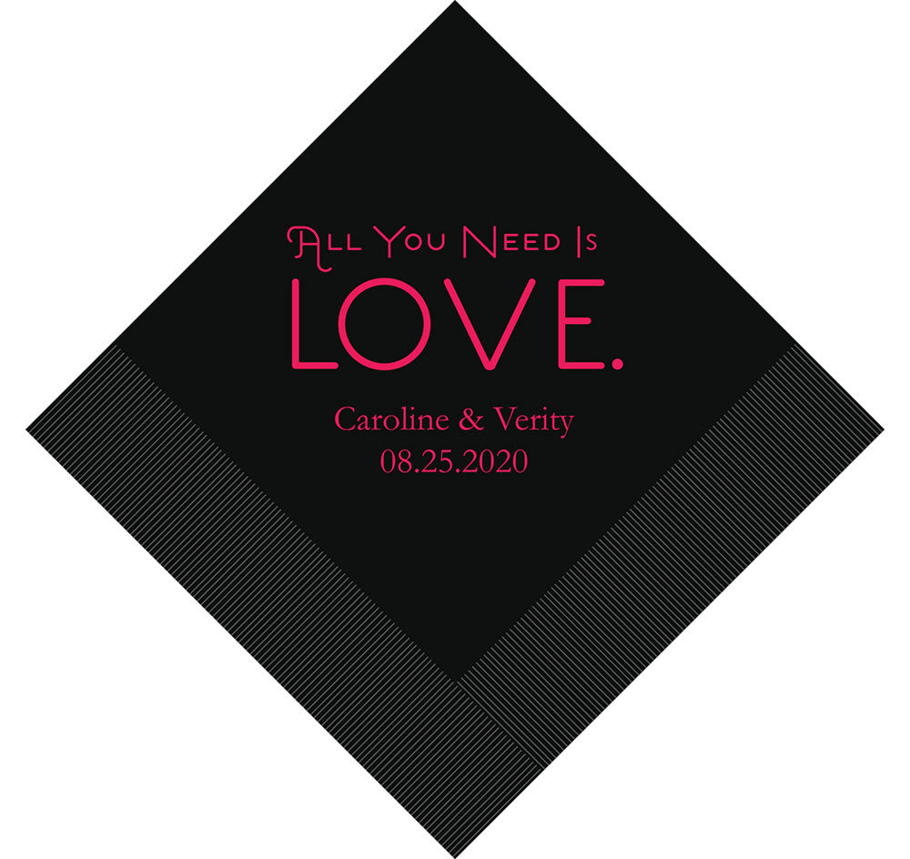 All You Need Is Love Wedding Napkins
