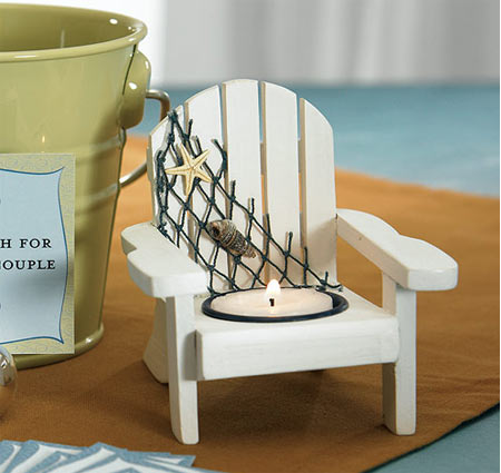 Wooden Deck Chair Candle Favors (Set of 4)