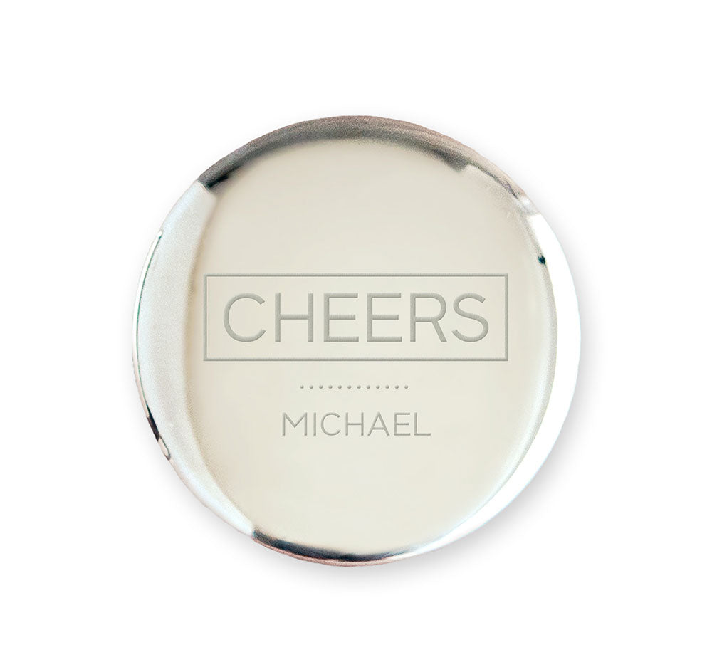 Collapsible Silver Groomsmen Shot Glass - Name