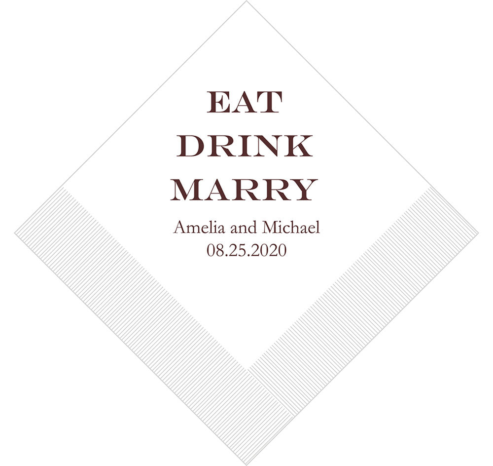 Eat Drink Marry Wedding Napkins