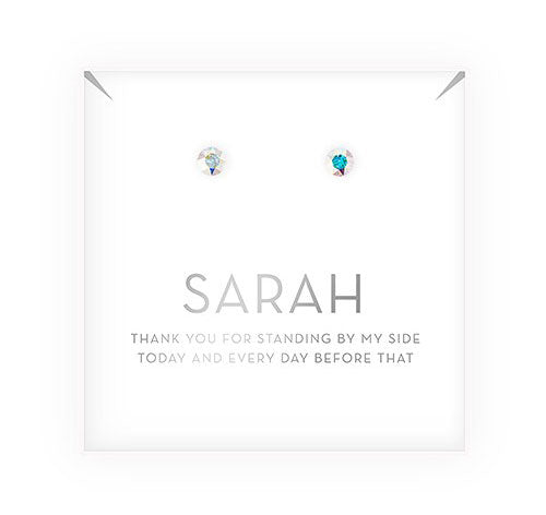 Bridesmaid Stud Earrings - Thank You