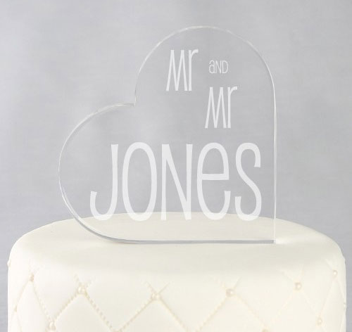 Mr. &amp; Mr. Cake Topper - Heart