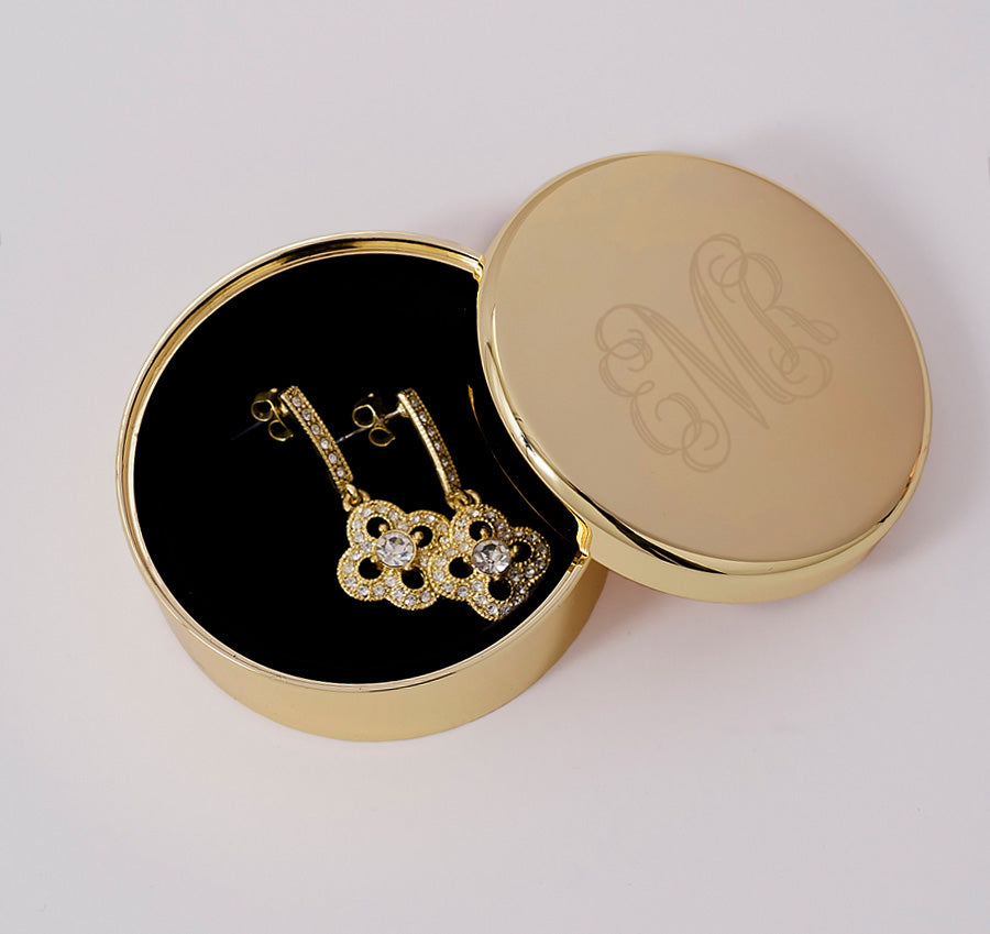 Monogram Bridesmaid Jewelry Box - Gold