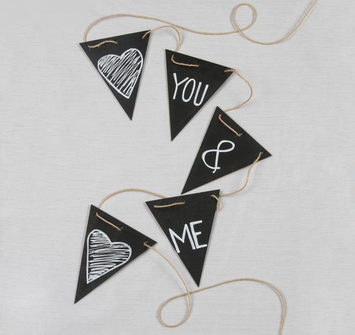 Chalkboard Pennant Flags (Set of 5)