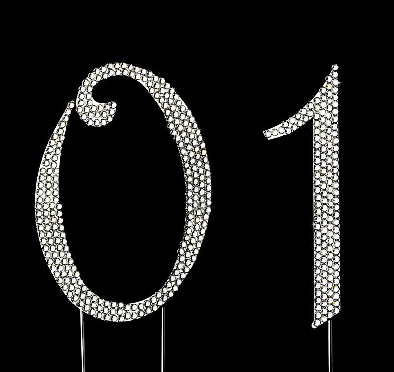 Completely Covered Swarovski Crystal Number Cake Topper