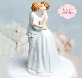 Romantic Lesbian Brides Cake Topper