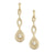 Gold Micro pave Cubic Zirconia Teardrop Wedding Earrings