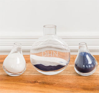 Modern Wedding Sand Ceremony Vase Set - Modern Initials