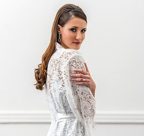 White Lace Bridal Robe
