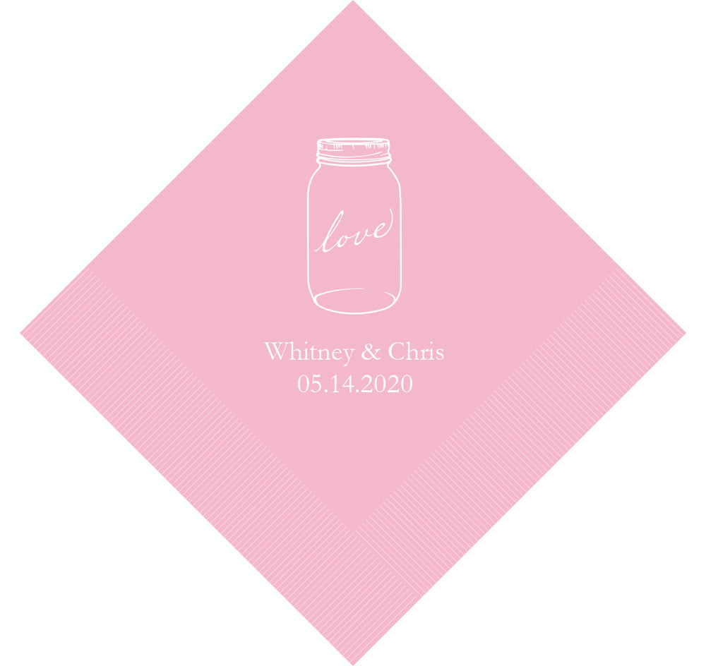 Mason Jar Love Personalized Napkins