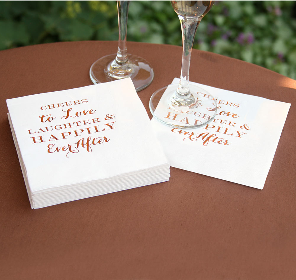 Cheers &amp; Love Cocktail Wedding Napkins