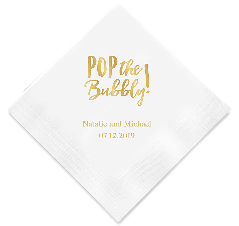 Pop The Bubbly Personalized Napkins