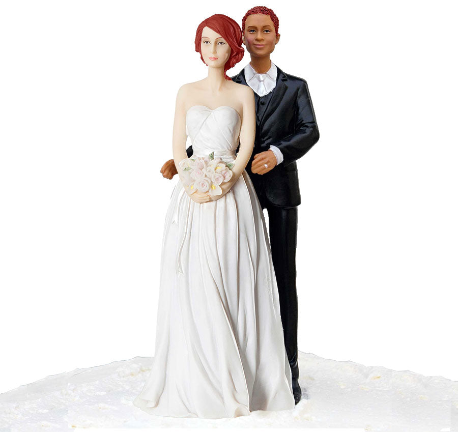 Stylish Contemporary African American Groom with Red Hair