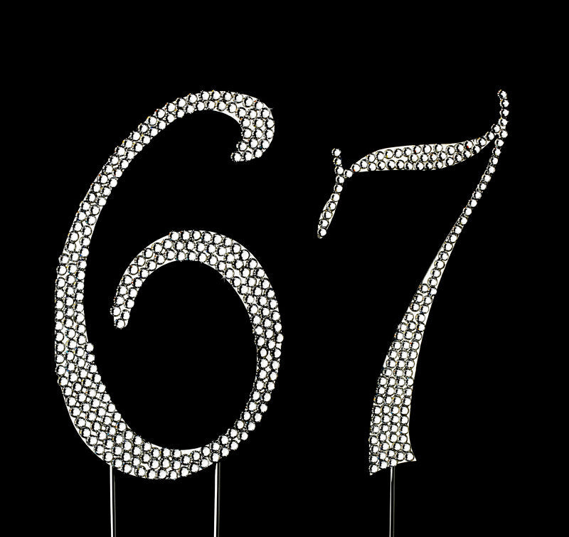Completely Covered Swarovski Crystal Number Cake Topper