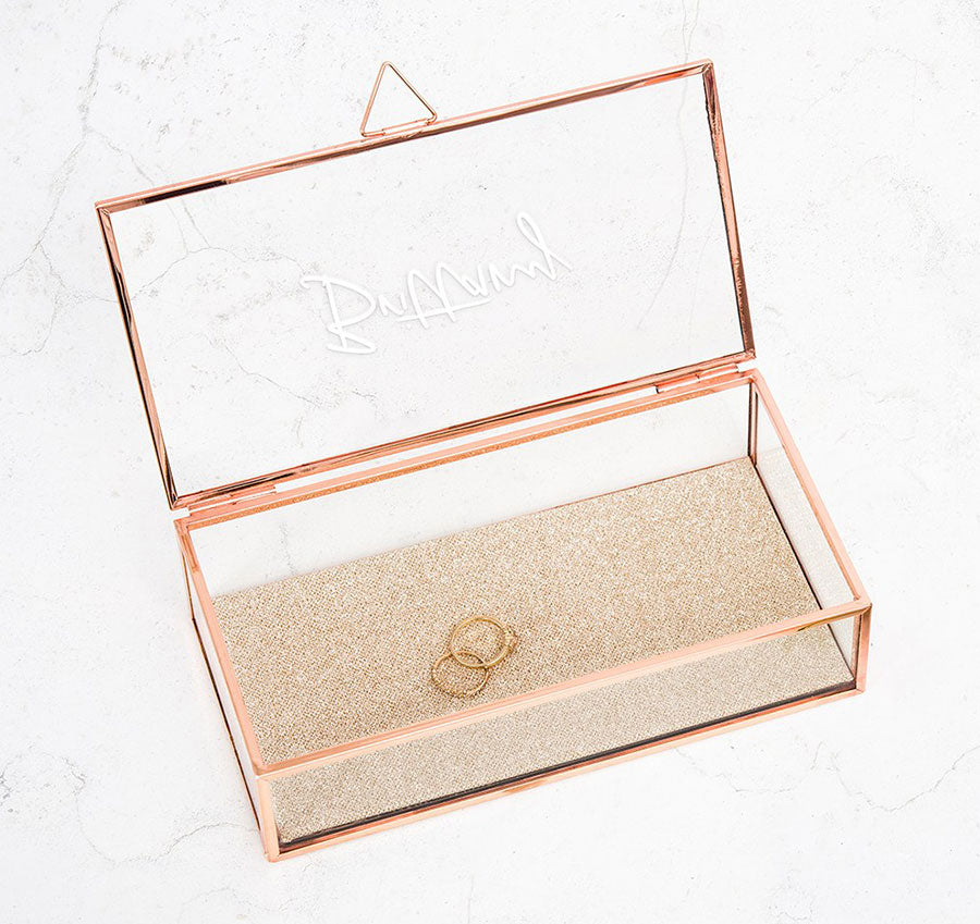 Personalized Rose Gold Jewelry Box - Name