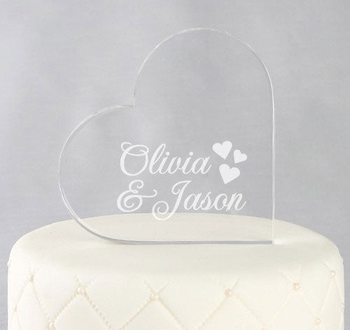 Hearts Design Custom Wedding Cake Topper