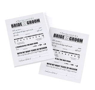 Wish Cards for the Bride and Groom