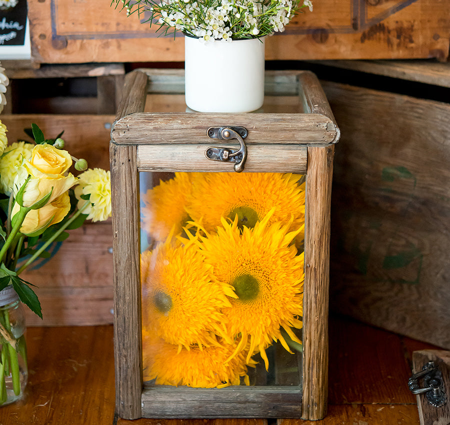 Rustic Glass Wish Box Card Holder