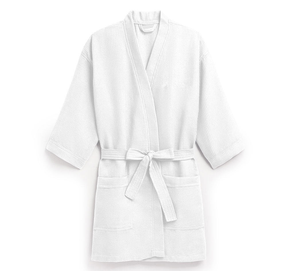 Waffle Kimono Bridesmaid Robe - White