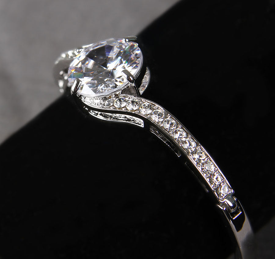 Twisted Crystal Wedding Bangle