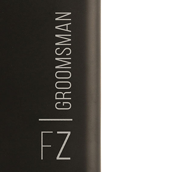 Initial Black Groomsmen Flask