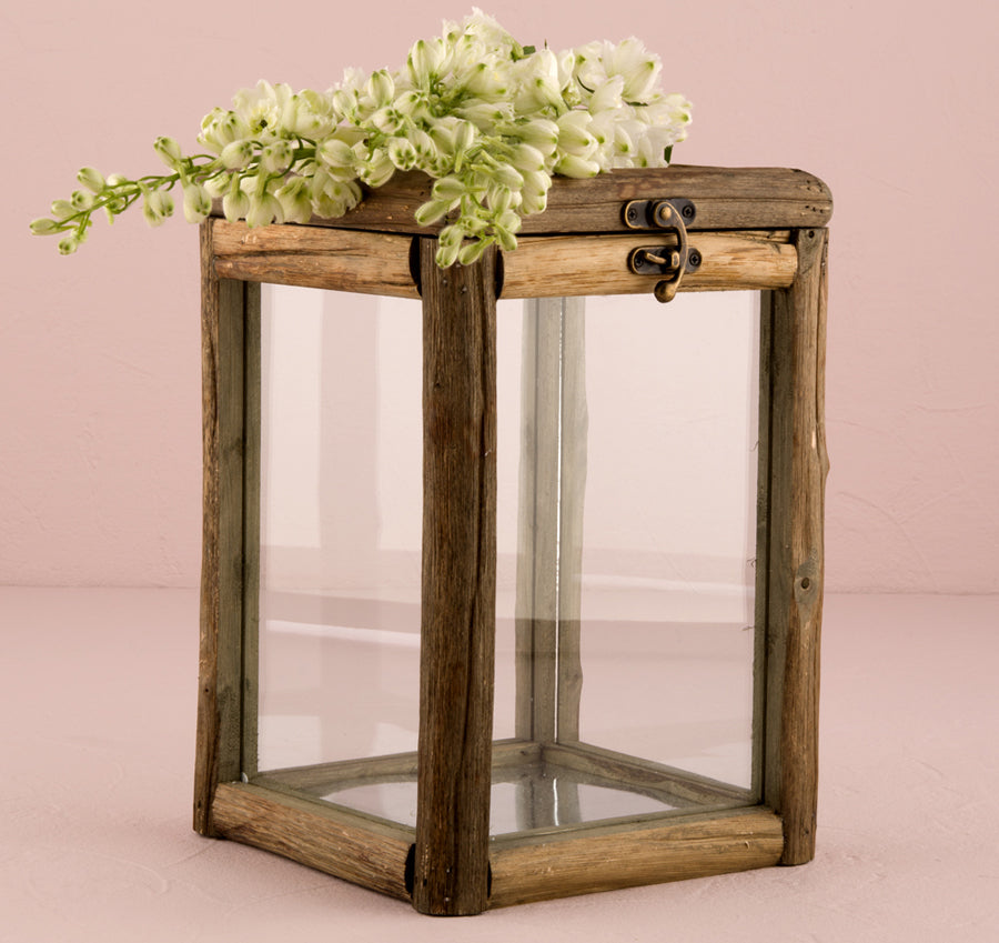 Rustic Glass Wish Box Card Holder