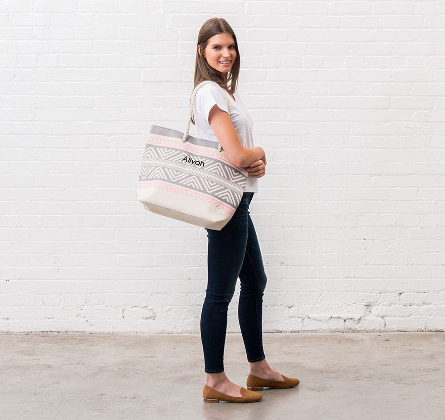 Personalized Bridesmaid Tote Bag - Tribal Print