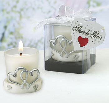 Interlocking Heart Candle Wedding Favor