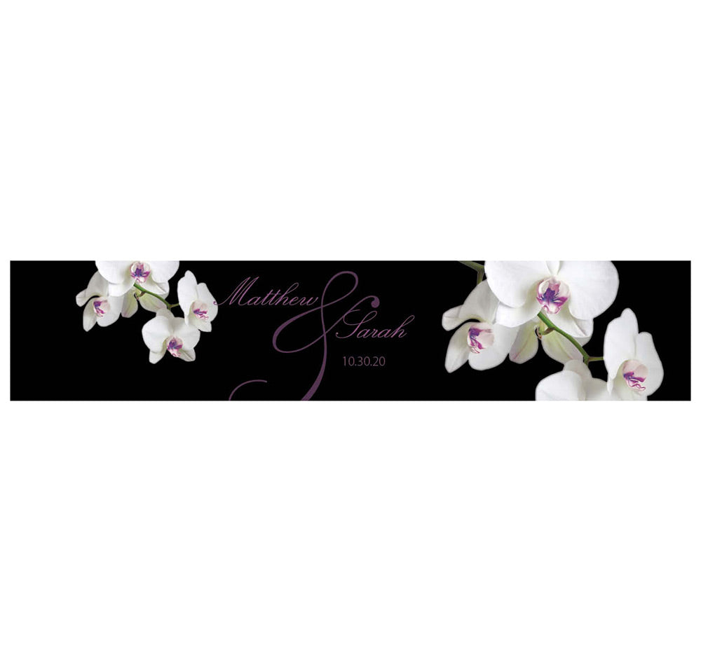 Classic Orchid Wedding Water Bottle Labels