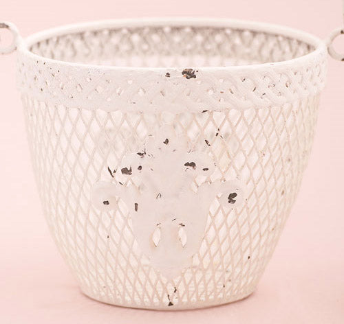 Shabby Chic Metal Flower Basket