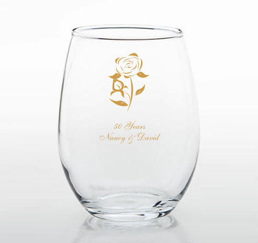 50th Anniversary Personalized Stemless Glasses