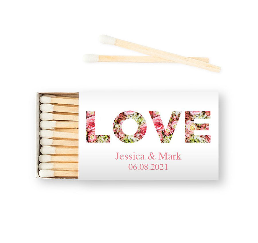 Personalized Matchbox - Floral - Pack of 50