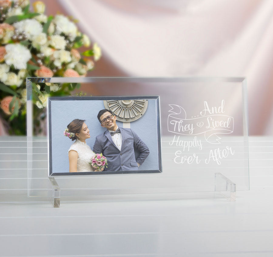 Happily Ever After Glass Frame