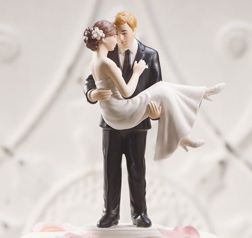 Swept Up in His Arms Bride &amp; Groom Cake Topper
