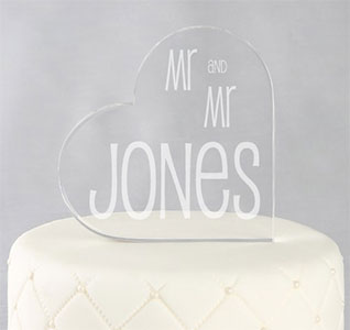 Mr. &amp; Mr. Cake Topper - Heart