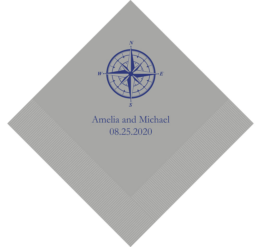Vintage Compass Personalized Napkins