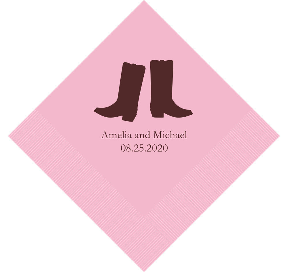 Western Boots Personalized Napkins