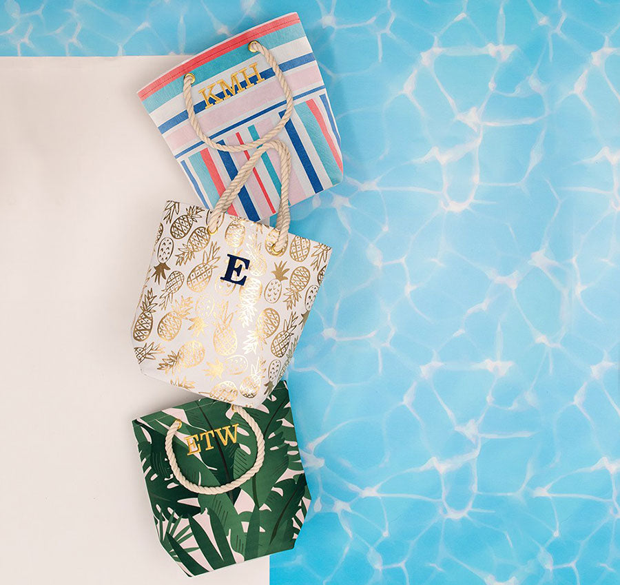 Tropical Leaf Print Bridesmaid Tote Bag