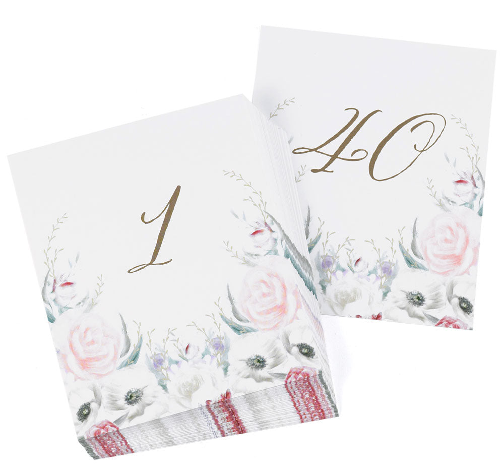Floral Table Numbers (1-40)
