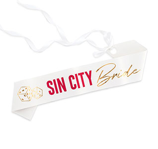 Las Vegas Themed Bridal Paper Sash