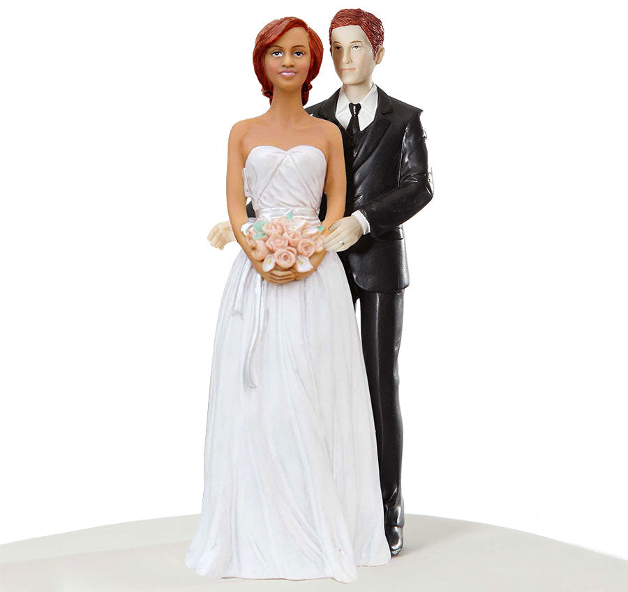 Stylish Contemporary African American Bride with Red Hair