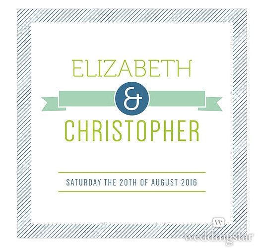 Striped Custom Wedding Cake Topper